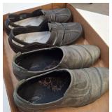 Two Pairs of Aetrex and Clarks Shoes