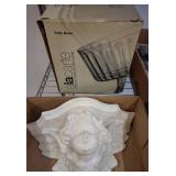Plaster Angel Wall Decor and Trifle Bowl