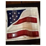 Glass American Flag Wall Art in Styrofoam Case