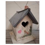 Hand-Painted Wooden Birdhouse with Chain Handle