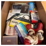 Box Lot with Santa Figurine and Miscellaneous Item