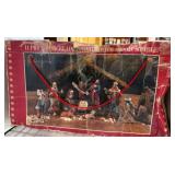 Porcelain Nativity Set With Wood Stable