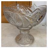 Pressed Glass Pedestal Bowl
