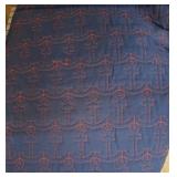 Navy Quilt with Anchor Motif