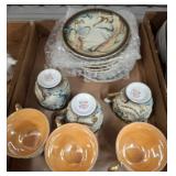 Japanese Dragonware Tea Set with Hand-Painted Desi