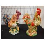 Colorful Ceramic Rooster Figurines