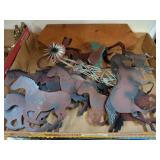 Metal Horse-Themed Decor and Shelf Components
