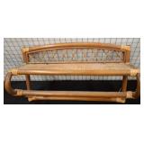 Rattan Wall Shelf With Woven Cane Accents