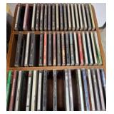 Music CDs in Wooden Organizer