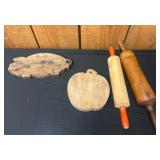 Wood Cutting Boards and Rolling Pins Assortment