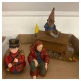 Painted Resin Figurines, Including Gnome Sculpture