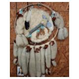 Faux Fur Dreamcatcher With Beads and Feathers