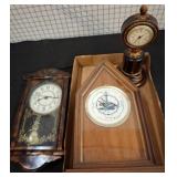 Wall Clock, Barometer, and Mantel Clock