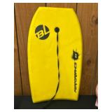 Yellow and Pink Bodyboard with Leash