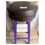 Purple Stool with Padded Seat, 30in Tall