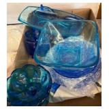 Blue Glass Serving Dishes