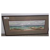 Framed Coastal Watercolor Signed Stephen Ross