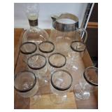 Glass Pitcher, Decanter, and Stemware Set