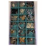 Jewelry Lot in Compartmented Organizer