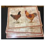 4 Chicken-Themed Placemats