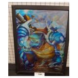 Framed Pokï¿½mon Blastoise hologram, 13"ï¿½17"