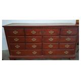 Wood Dresser with Brass Handles, 64x18x34