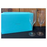 Tiffany & Co. Champagne Flutes With Box