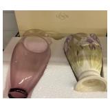 Lenox Ceramic and Glass Vase Duo