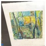 Framed Color Monotype Print by Abram Camille