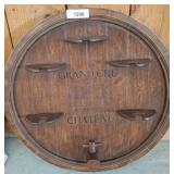 Wooden Barrel Wall Decor With Bottle Holders