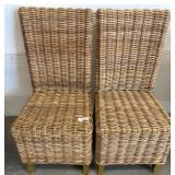 Woven Rattan High-Back Chairs
