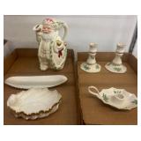 Lenox Holiday Ceramic Santa, Dishes, Candleholders