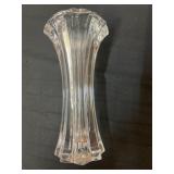 Clear Glass Vase with Fluted Design