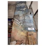 Painted Wooden Panel with Coastal Scene
