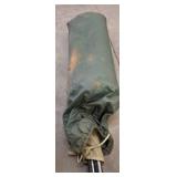 Canvas Tent with Metal Poles in Carry Bag