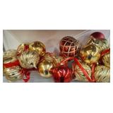 Gold and Red Christmas Ornaments