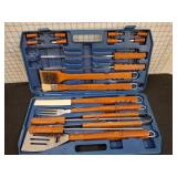 Barbecue Tool Set in Blue Plastic Case