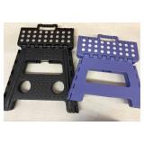 Folding Step Stools and Chrome Shower Rod Set
