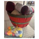 Basket With Yarn and Embroidery Floss