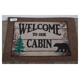 Rectangular Cabin-Themed Welcome Mat