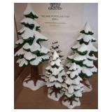 Heritage Village Porcelain Pine Trees With Boxes
