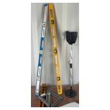 Lot: Levels, Squares, and Metal Detector