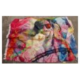 Two Multicolor Fabric Wall Hangings