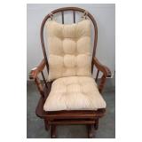 Wooden Glider Rocking Chair with Cushions