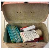 Decorative Tin Holding Miscellaneous Medical Items