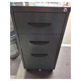 Metal Three-Drawer Rolling File Cabinet