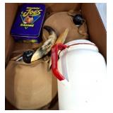 Camping Gear, Tin, and Pitcher