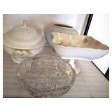 Decorative Ceramics and Crystal Dish Assortment
