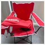 Red Folding Chair with Oklahoma Logo