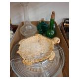 Glassware and Ceramic Turtle Dish
